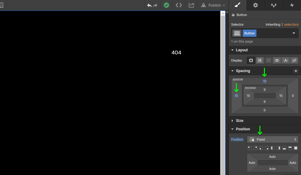 Set button style in Webflow