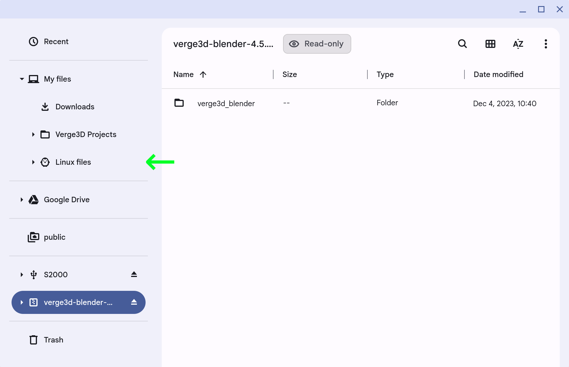 Unpacking Verge3D on Chromeos