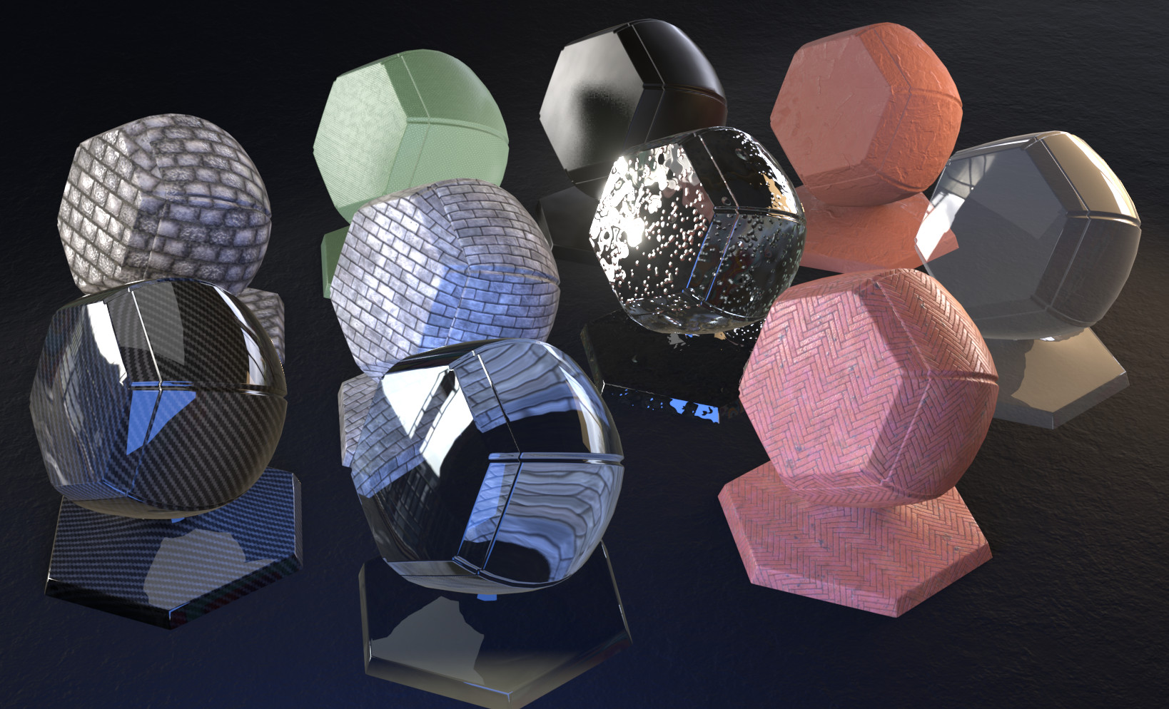 Featured materials from Verge3D material library