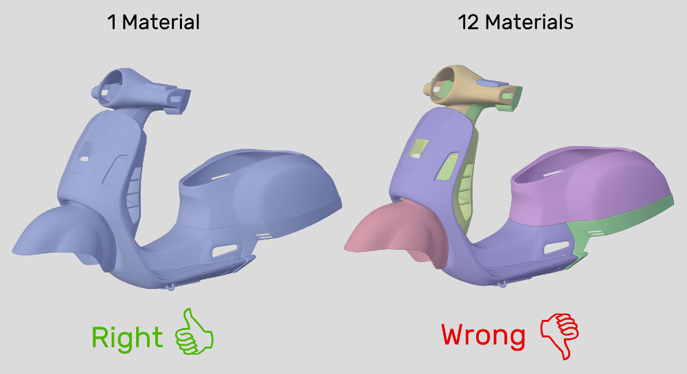 Reducing the number of materials for WebGL