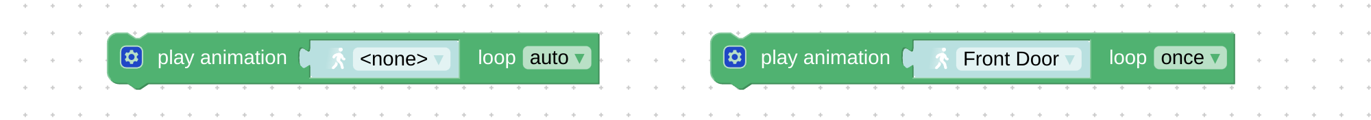 Visual programming block to play animation