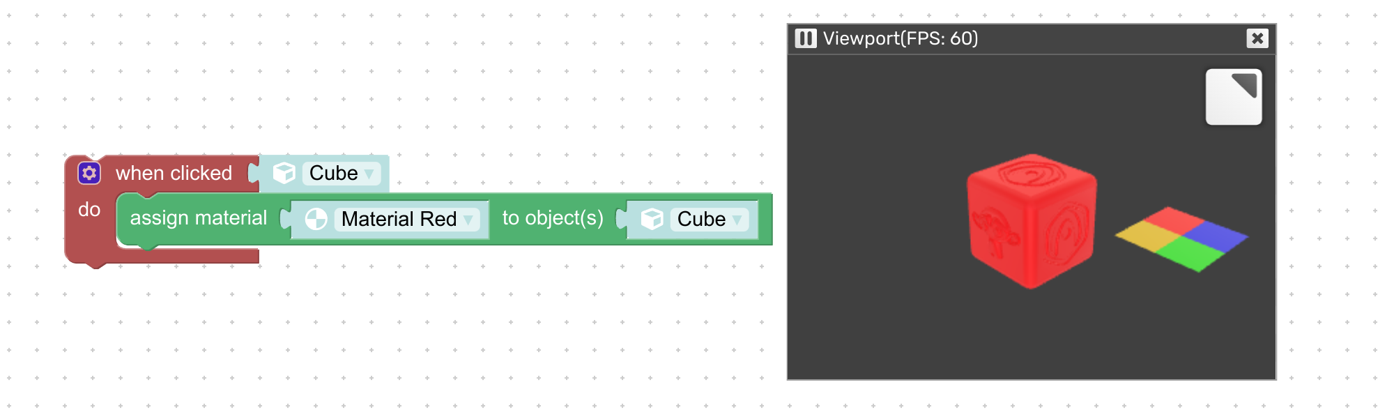 Assigning material in configurator