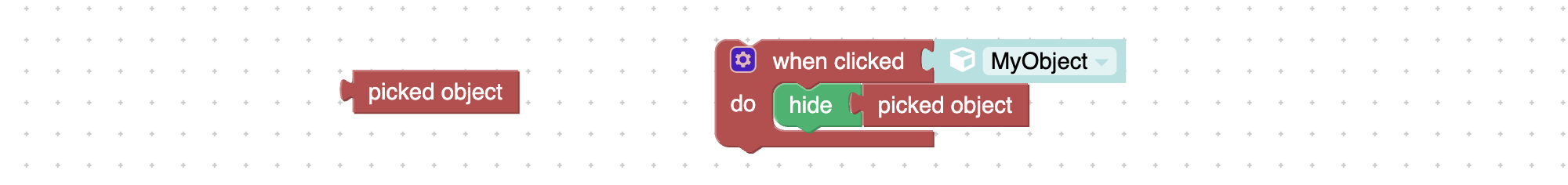 All objects visual programming block