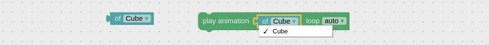 Select animation visual programming block