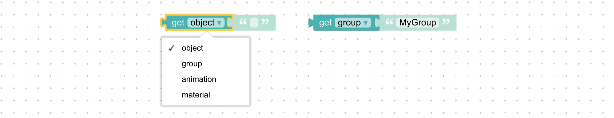 Get by name visual programming block
