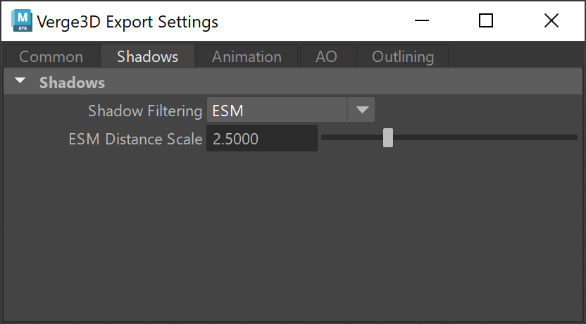 Global shadow settings in Maya
