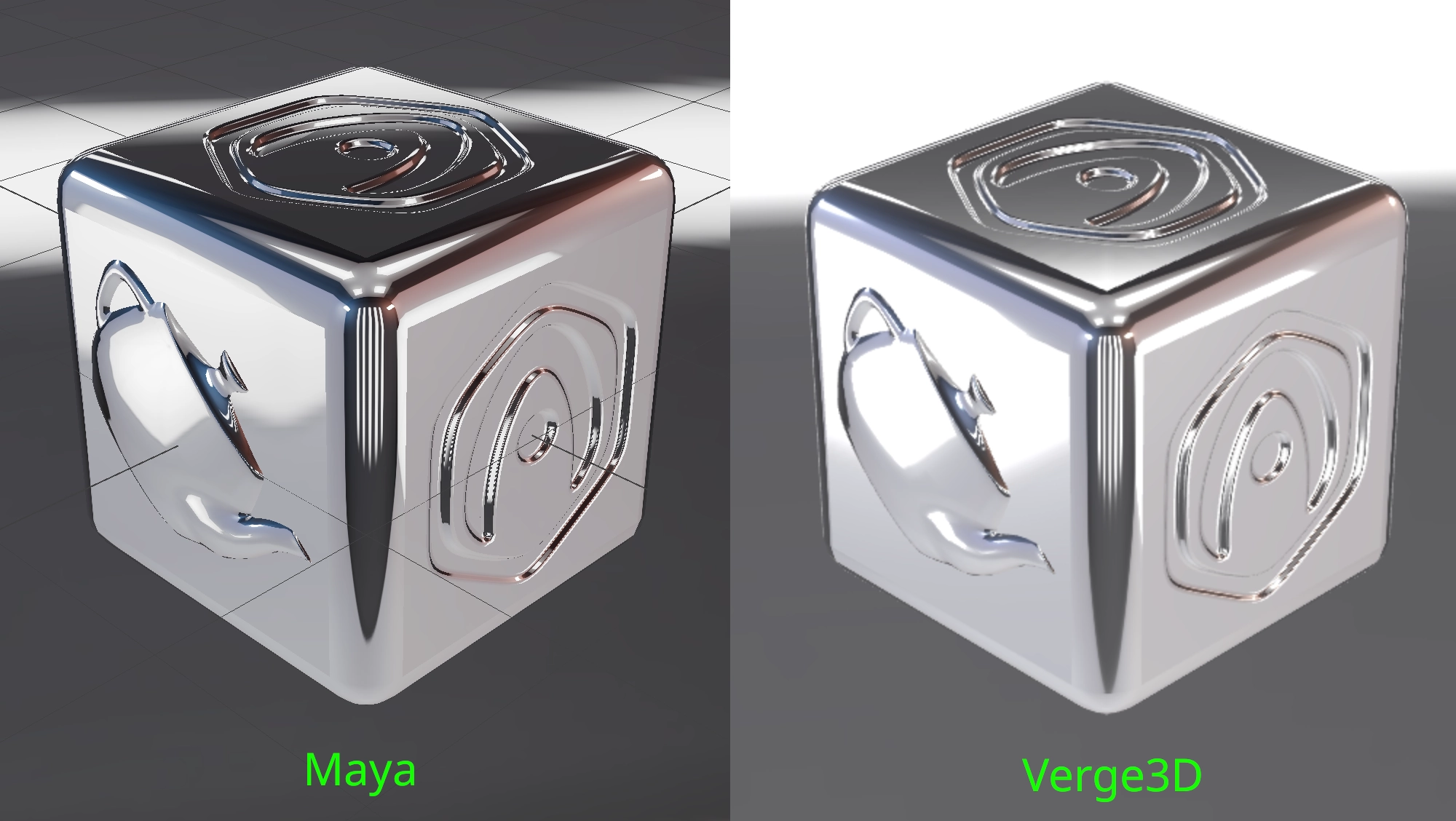 ACES Maya viewport vs Verge3D