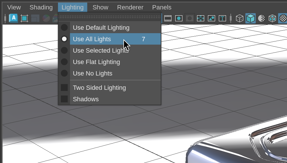 Use all lights in Maya viewport