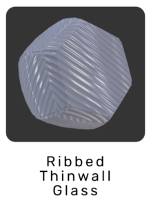 Ribber thin-walled glass