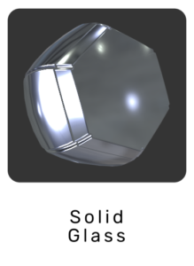 Solid glass material